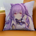 Axyaa Keqing Anime Cushion Cover Pillow Case for Home Sofa Bed Decor