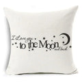 Axyaa Letter Print Pillow Case 45x45 cm Linen Cushion Cover for Home Decor