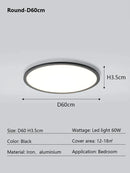 Axyaa LED Ceiling Light: Remote Control, Large Luminous Surface, Bedroom Lamp