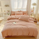 Axyaa Embroidered Waffle Cotton Queen Bedding Set with Sheets & Pillowcases