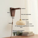 Axyaa Glass Walnut LED Wall Sconce Nordic Stair Light Fixture Modern Style Bed Living Balcony