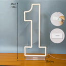 Light-Up Neon Number Signs by Axyaa with Dimmer - USB Powered