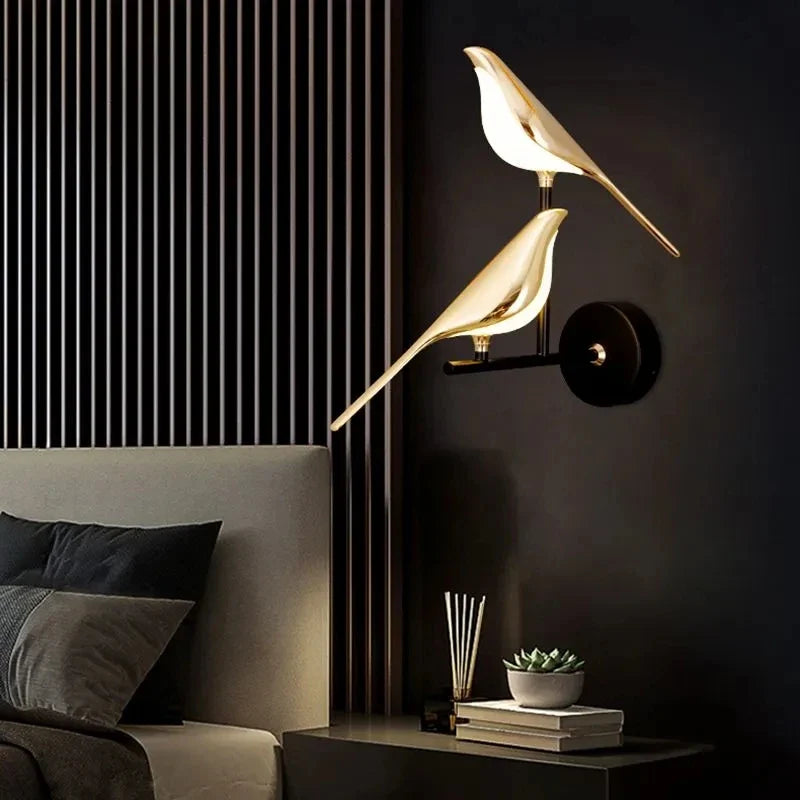 Axya Modern Magpie Wall Sconce: Bedroom Decor LED Light for TV Background