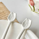Axyaa Ceramic Tulip Relief Coffee Stirring Spoon Set