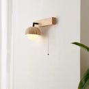 Axyaa LED Wall Lamps Indoor Bedroom Loft Pull Chain Yellow Travertine Vintage Wabi Sabi Mirror Light