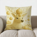 Axyaa Festive Deer & Ornaments Cushion Cover - Sofa, Bedroom, Car Pillow Cover