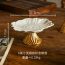Axyaa Ceramic Dessert Plate Set. High-Footed, European-Inspired Design for Elegant Dining.