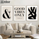 Axyaa Abstract Good Vibes Canvas Wall Art Print for Home Decor