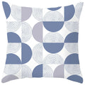 Axyaa Abstract Geometric Pillowcase in Nordic Blue Purple - Peach Skin Fabric