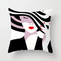 Axyaa Geometric Portrait Pillowcase - Stylish Home & Office Cushion Cover