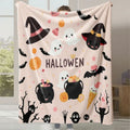 Axyaa Halloween Pumpkin Print Flannel Blanket - Cozy Office & Home Gift
