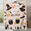 Axyaa Halloween Pumpkin Print Flannel Blanket - Cozy Office & Home Gift