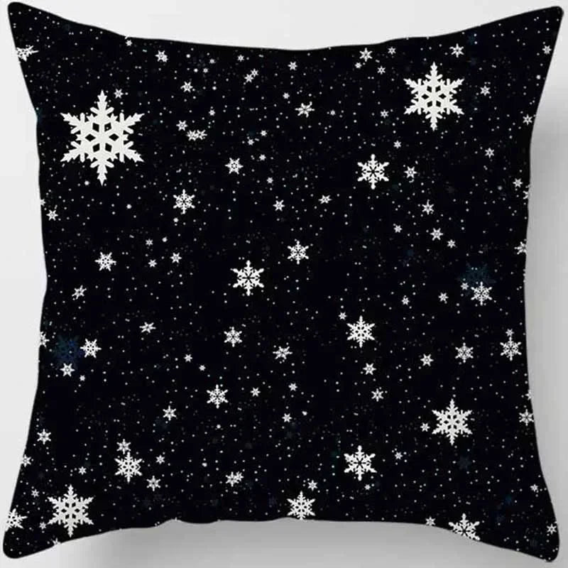 Christmas Elk Print Pillowcase 45x45cm for Sofa, Car, Bedroom, Living Room by Axyaa