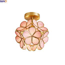 Axyaa Nordic Flower Ball LED Ceiling Chandelier Glass Copper Modern Hallway Decor