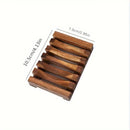 Bamboo Soap Holder by Axyaa: Bathroom Storage Rack & Drain Tray Organizer