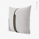 Axyaa Olive Green & Black Leather Stitching Square Pillow for Stylish Living Spaces