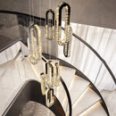 Axyaa Crystal Chandelier Stair Pendant Living Room Lighting Modern Interior Pendant Lights