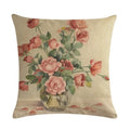 Axyaa Floral Pattern Linen Cushion Cover for Home Sofa, 45x45cm Square Pillowcase