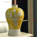 Axyaa Blue and White Porcelain Vase - Chinese Retro Ceramic Handicraft Home Decor
