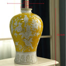 Axyaa Blue and White Porcelain Vase - Chinese Retro Ceramic Handicraft Home Decor