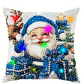 Axyaa LED Christmas Pillowcase with Santa Claus Snowman Garland Pattern