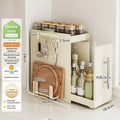 Axyaa Kitchen Pull-out Spice Rack Seasoning Organizer for Countertop Storage