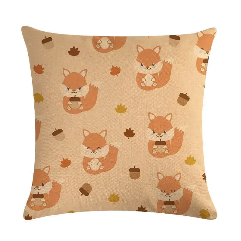 Nordic Cartoon Animal Print Linen Pillowcase for Axyaa Brand