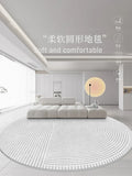 Axyaa Modern Art Minimalist Round Rug for Living Room Decor and Bedroom Carpet