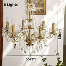 Axyaa Crystal Copper Chandelier with Pearl Decoration - Romantic Candle Light