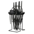 Axyaa 24-Piece Stainless Steel Cutlery Set for 6 - Black Gold Silverware