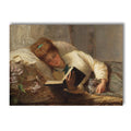 Scandi Rustic Female Portrait Print Canvas Wall Art for Bedroom Decor by Axyaa