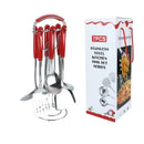 Axyaa Stainless Steel Kitchen Spatula Set - 7 Piece Cooking Utensils Kit