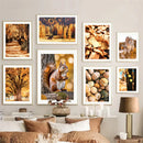 Autumn Forest Squirrel Landscape Canvas Wall Art Print Home Decor by Axyaa
