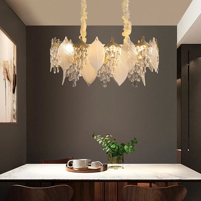 Luxury Crystal Chandelier Blade with LED lights for Living, Dining, Bedroom by Axyaa.