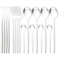 Axyaa Luxury Matte Stainless Steel Cutlery Set - 16 Piece Kitchen Tableware Silverware Set