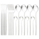 Axyaa Luxury Matte Stainless Steel Cutlery Set - 16 Piece Kitchen Tableware Silverware Set