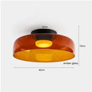 Axyaa Amber Glass LED Pendant Lights: Modern Nordic Hanging Lamp for Home Decor