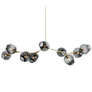 Axyaa Glass LED Chandelier: Modern Loft Decor Pendant Lamp for Living Room, Kitchen, and Villa