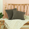 Axyaa Corduroy Fuzzy 18x18 Inch Cushion Cover for Sofa, Ultra Soft Home Decor Pillowcase