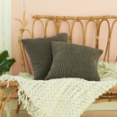 Axyaa Corduroy Fuzzy 18x18 Inch Cushion Cover for Sofa, Ultra Soft Home Decor Pillowcase