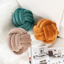 Axyaa Velvet Knot Ball Pillow: Round Handmade Decor Cushion