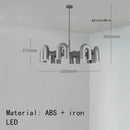 Axyaa Nordic U-shaped Water Pipe Chandelier: Rotatable LED Lighting Fixture