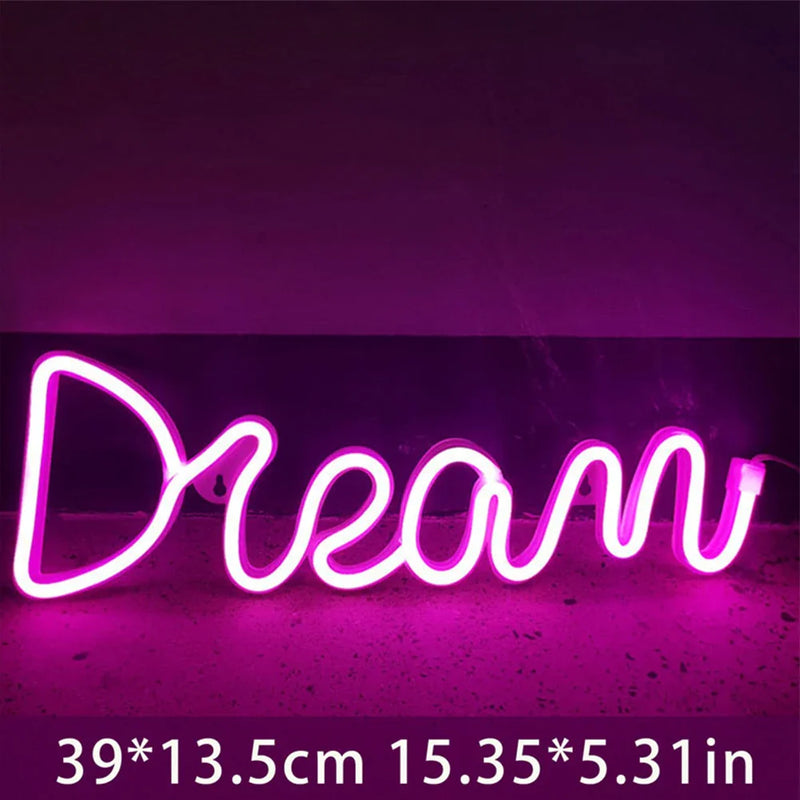 Axya Dream Shape Neon Sign USB/Battery Powered Neon Lamp for Wall Living Room Decor