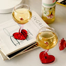 Axyaa Heart Shape Glass Goblet: High Borosilicate Champagne Cup for Valentine's Day