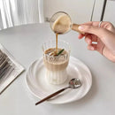 Axyaa Glass Cups, Vertical Pattern, Single-layer, American Style for Milk, Juice, Coffee.