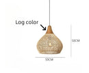 Axyaa Rattan Pendant Lamp: Vintage Handmade LED Lighting for Kitchen, Dining Room