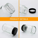 Axyaa 2oz Glass Shot Bottles with Caps for Whiskey, juices, samples & tonic