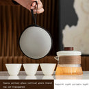 Axyaa Ceramic Tea Set: Pot, 3 Cups, Travel Bag - Minimalist Outdoor Souvenir Pack