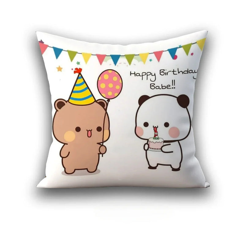 Axyaa 45x45 Cushion Cover, Cute Square Pillowcase, Birthday Wedding Gift