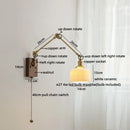 Axyaa Ceramic Copper Swing Arm LED Wall Light for Home Decor